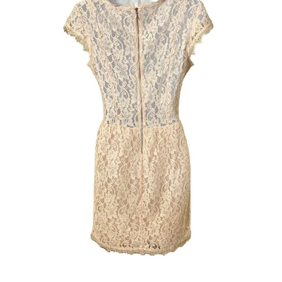 Anthropologie Babaton Women's Blush Pink Mini Dress Size 4 Tobias Eyelash Lace - Picture 3 of 4